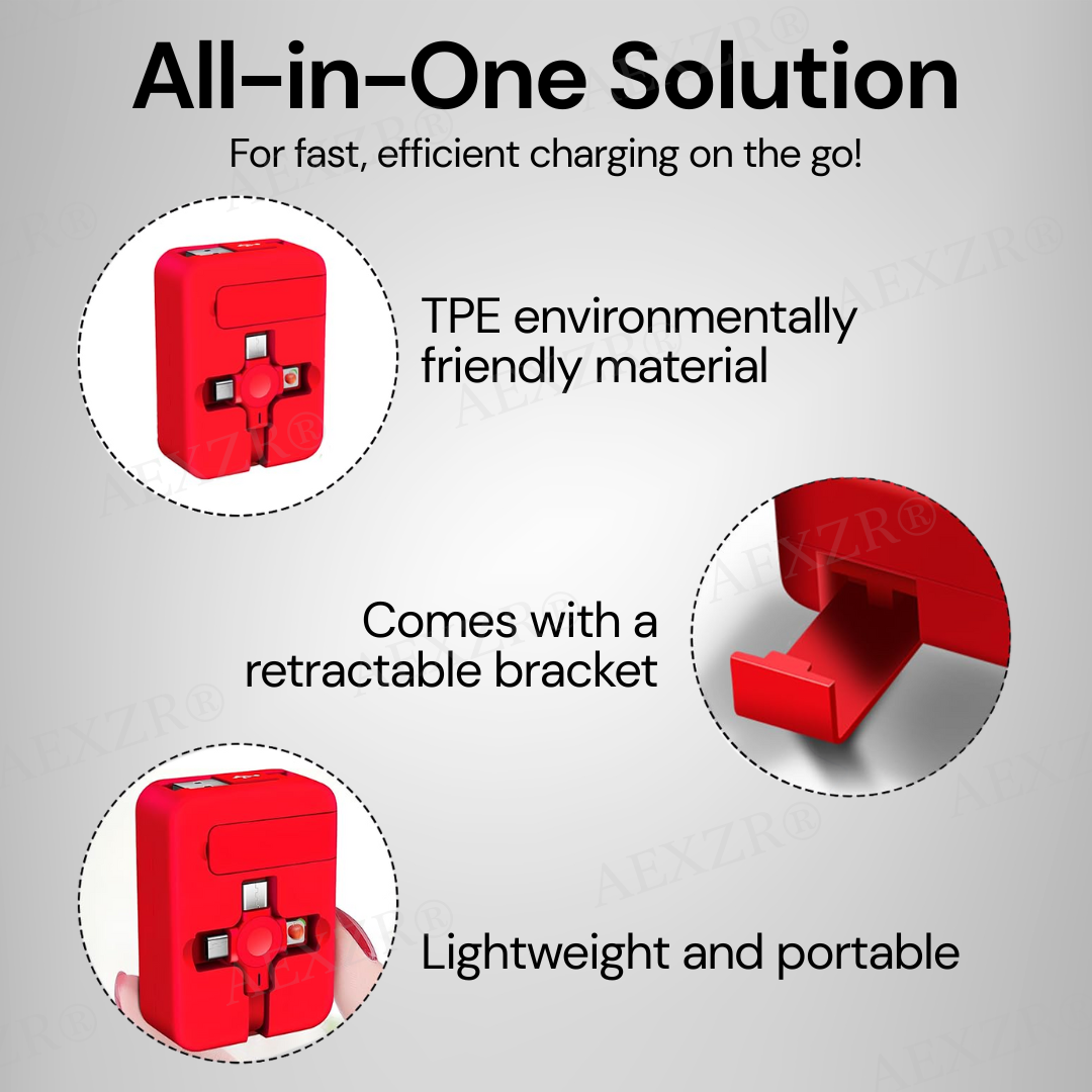 🔋 AEXZR® 𝟛 𝚒𝚗 𝟙 Charging Cable Roll - 🏷️Up to 50% Off, Charge Smarter!