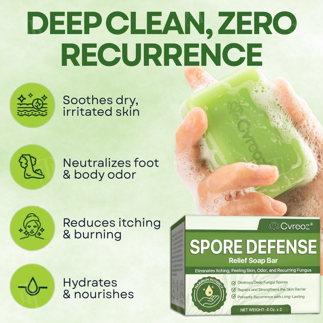 Kill Spores with Cvreoz®: The Defense Soap Bar for Unmatched Fungal Relief